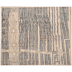Tappeti Afghanistan Moroccan Area Rugs - Lana Blu Marrone Avorio Design - 98430