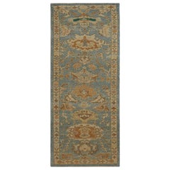 Tapis de couloir Oushak Turquie, motif gris ivoire - 98135