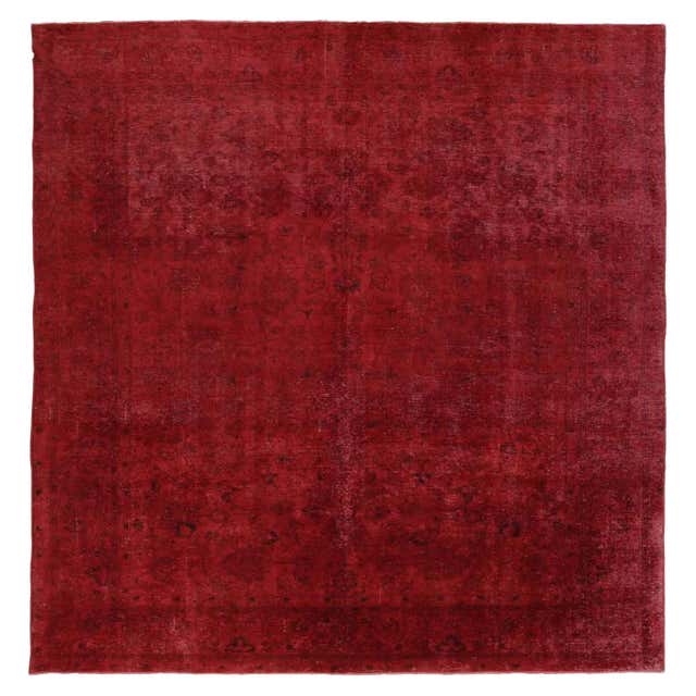 Vintage Handmade Red Overdyed Wool Rug For Sale at 1stDibs | overdyed ...