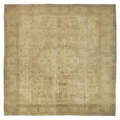 Tapis de sol Persan Heriz - Laine Brown Ivory Taupe Design - 88852