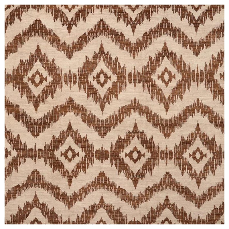 Afghanistan Ikat Moroccan Area Rugs - Wool Brown Ivory Design - 98445
