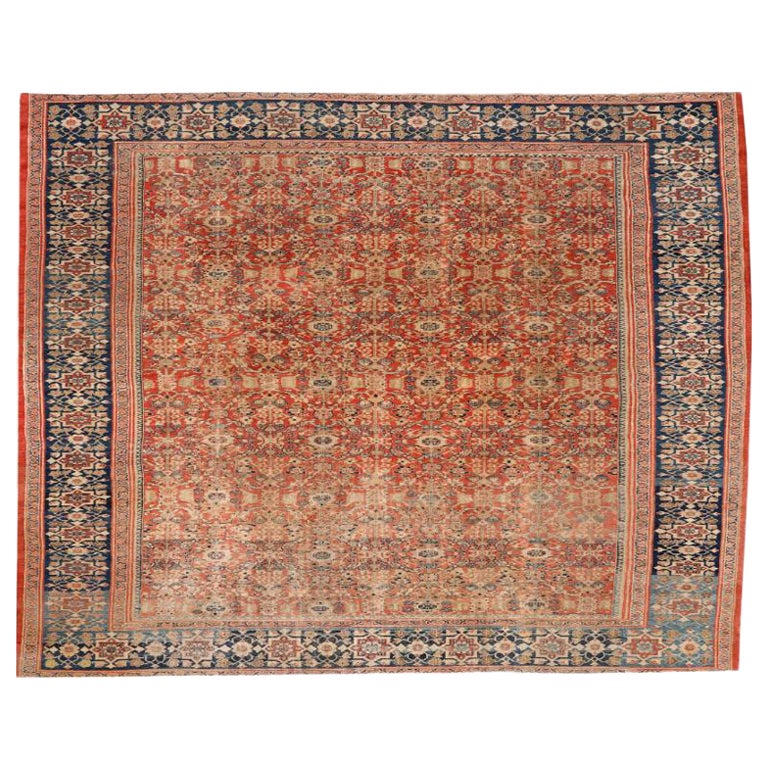 Persische Sultanabad-Teppiche - Wolle Blau Elfenbein Rot Design - 91789