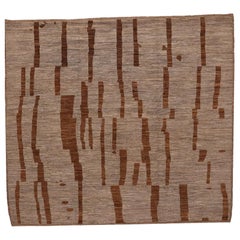 Afghanistan Moroccan Area Rugs - Wool Brown Taupe Design - 98444