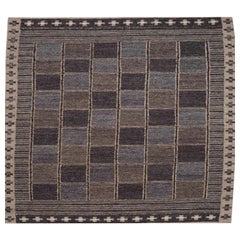 India Swedish Collection Area Rugs - Wool Brown Gray Ivory - 96244