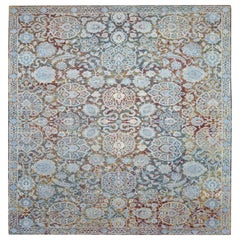 India India Area Rugs - Wool Blue Brown Ivory Yellow Design - 93268