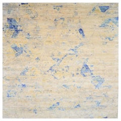 India India Area Rugs - Wool Blue Ivory Yellow Design - 93274