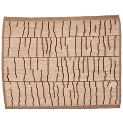 Afghanistan Marokkanische Teppiche - Wolle Braun Elfenbein Design - 98441