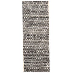 India India Runner Rug - Wool Brown Ivory Design - 94204