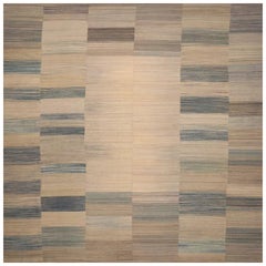 Persian Kilim Over Size Rug - Wool Brown Gray Ivory Design - 98407