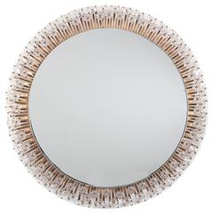 Huge Palwa Illuminated Flower Crystal Mirror, 1950s