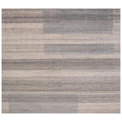 India Over Size Rug - Wool Brown Gray Ivory Design - 98064