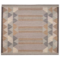 India Swedish Collection Area Rugs - Wool Brown Gray Ivory - 96255