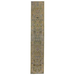 Tapis persan en laine bleu vert jaune motif - 89283