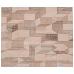 India India Area Rugs - Wool Brown Ivory Design - 96257