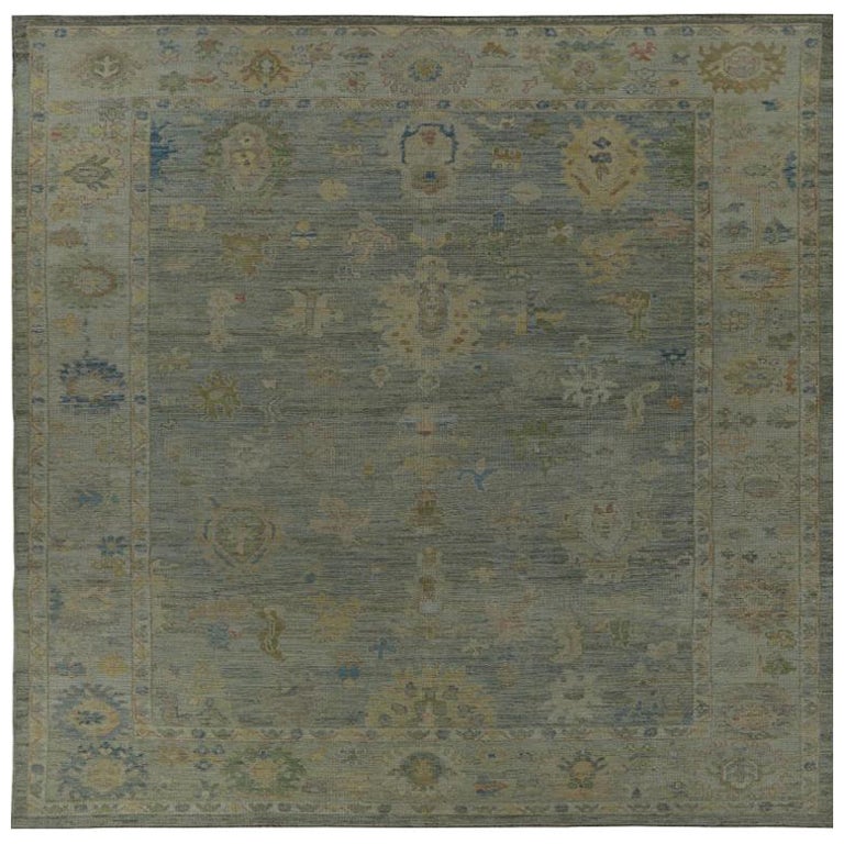 Persian Rose Kollektion Over Size Teppich - Wolle Grau Grün Elfenbein - 89554