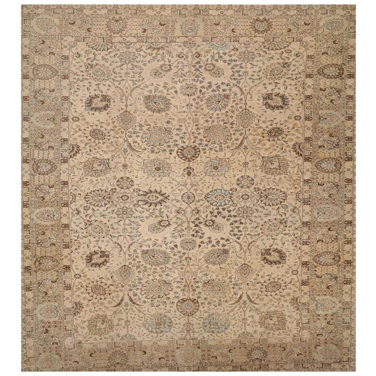 Tappeto persiano Tabriz Over Size - Lana Blu Marrone Avorio Taupe - 94653