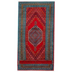 Petit tapis persan Tabriz - Laine bleu marine bleu rouge jaune - 94654