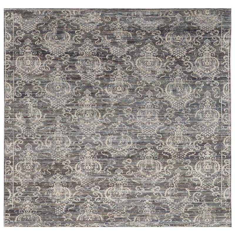 Indien Indien Bereich Teppiche - Wolle Blau Braun Grün Elfenbein Design - 93282