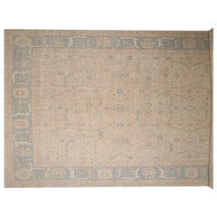 Afghanistan Oushak Over Size Teppich - Wolle Blau Elfenbein Taupe - 96229