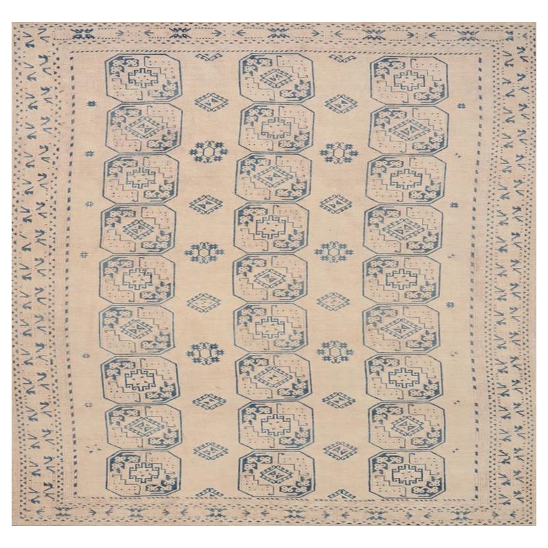Alfombras Persas Turkeman - Lana Marfil Azul Marino - 99457