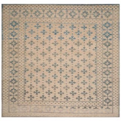 Tapis marocains d'Afghanistan - Design en laine bleu ivoire - 98508