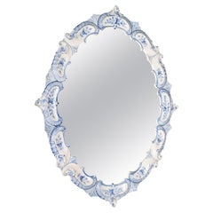 Large porcelain mirror in the style of Meissen, France, mid-century