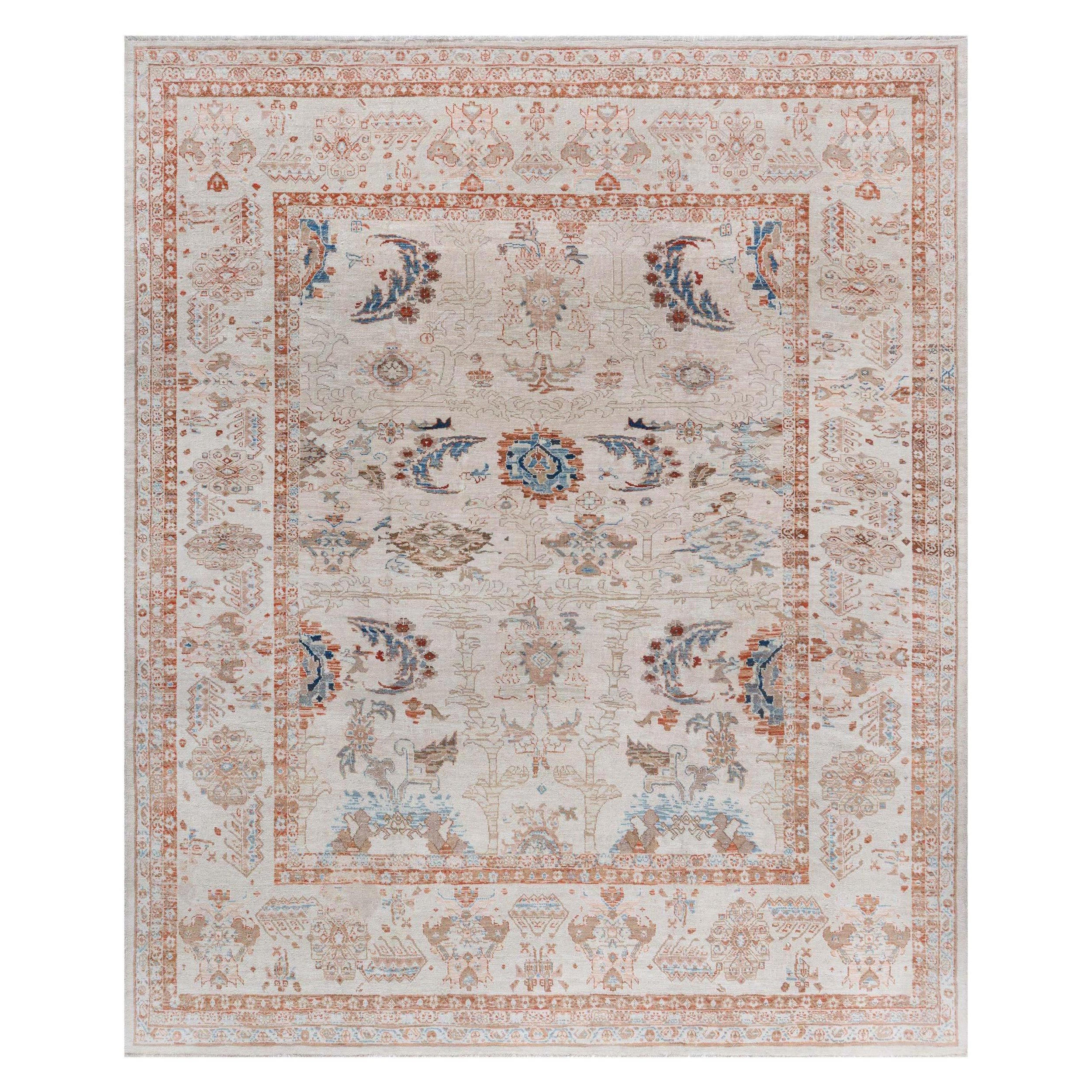 Doris Leslie Blauer Vintage Sultanabad-Teppich in Sultanabad