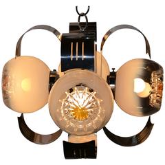 Italian Chrome Pendant, Murano Glass Globes, A.V. Mazegga 6