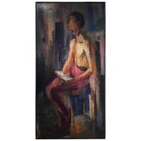 Peinture « Homme assis » de Ciro Oduber Arosemena