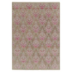 Tappeto Rug & Kilim in stile classico in beige con motivi floreali rosa e blu pallido