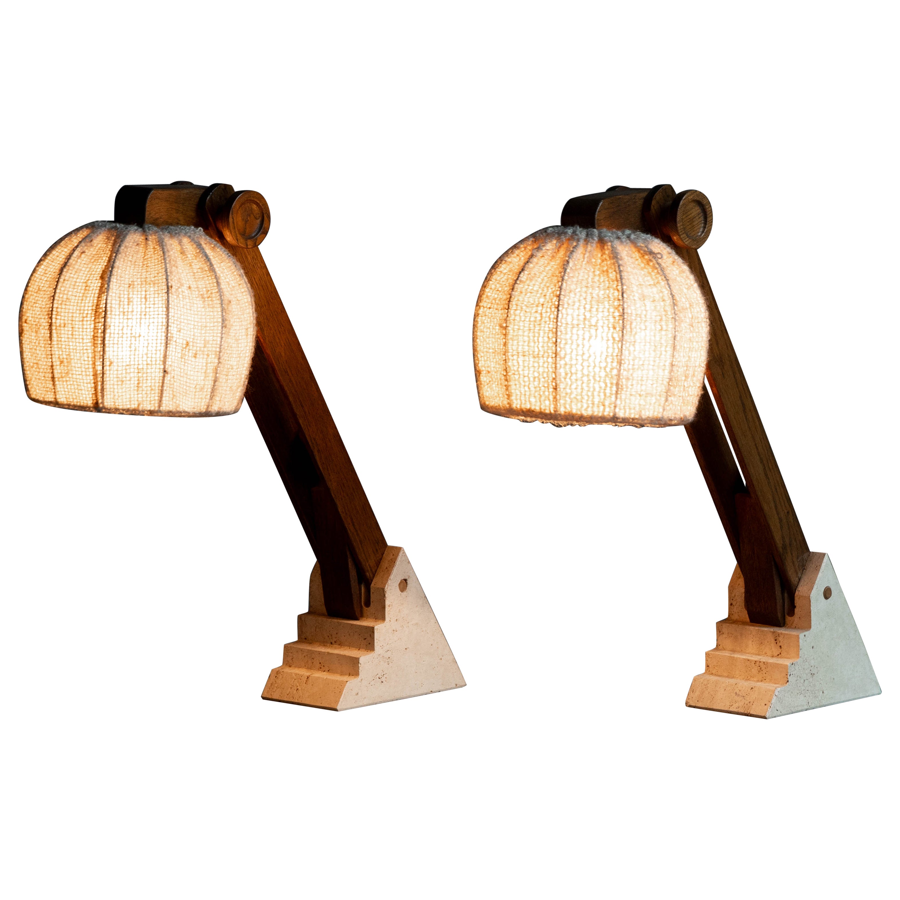 Mid-Century Brutalist Table Lamps, France, 1960s For Sale