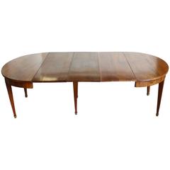 19c Directoire Walnut Dining Table w/ Three Leaves