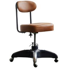 Retro 1950s Steno Chair by Cosco, Refinished Steel and Leather