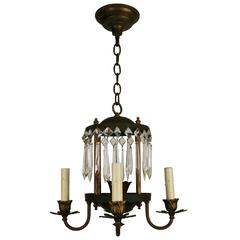 Vintage 1930s Crystal Prism Fixture