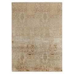 Tappeto Rug & Kilim in stile classico in beige-marrone, motivo Ikats oro