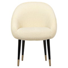 Niemeyer Dining Chair Bouclé Bronzed Brass, Insidherland by Joana Santos Barbosa