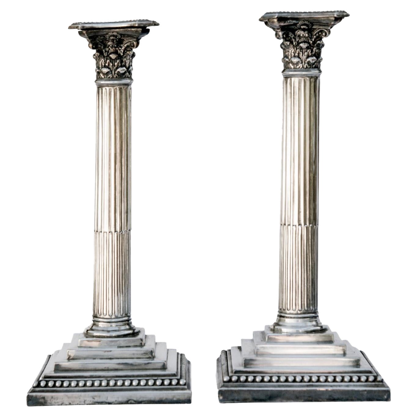 Candelieri in argento inglese dei primi del Novecento / Colonne in argento sterling, set/2