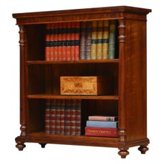 Low Victorian Mahogany Open Bookcase