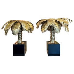 A Pair Of Maison Jansen Palm Tree Table Lamps