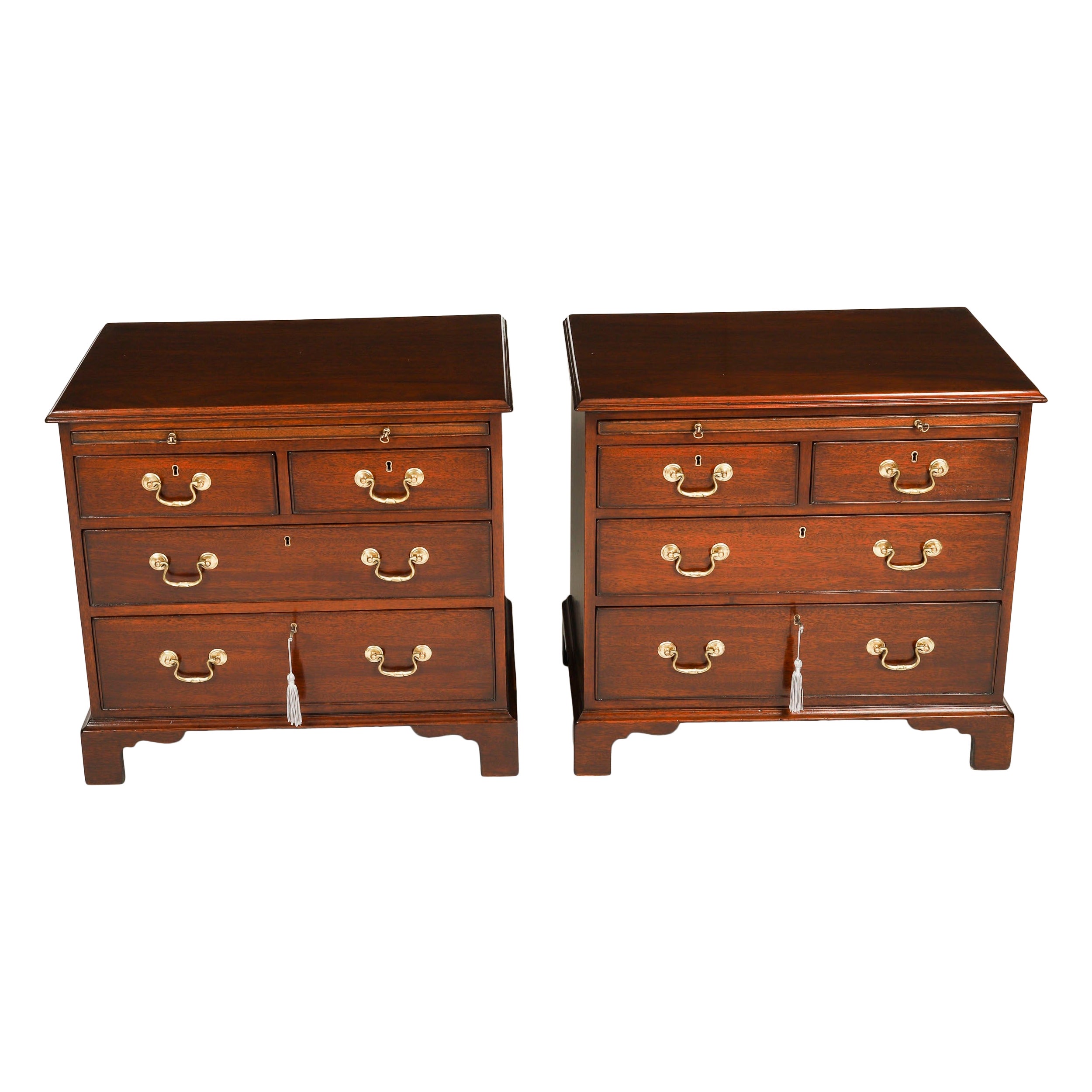 Paire de commodes de chevet flamboyantes avec glissières 20ème siècle en vente