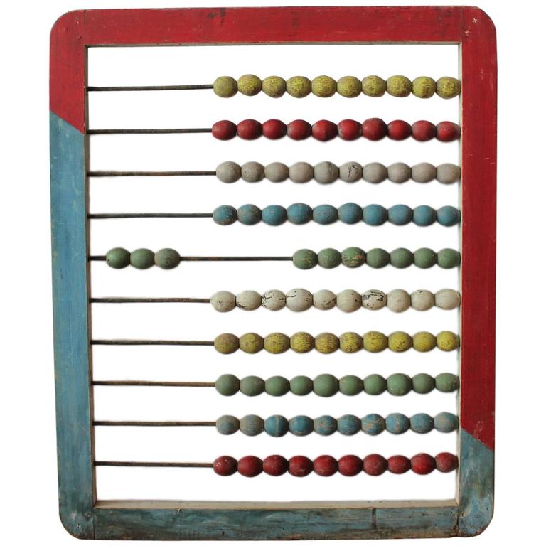 Large 1930s Carnival Hand-Painted Abacus For Sale