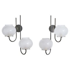 Tito Agnoli, Wall Lights, Metal, Glass, Italy, 1961