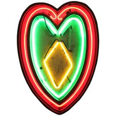 1930s Carnival Neon Heart Wall Plaque