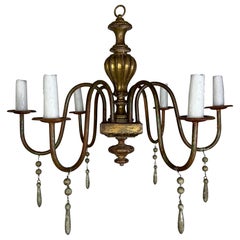 Französisch Giltwood Kronleuchter w / Holz Quasten-Paar ist verfügbar