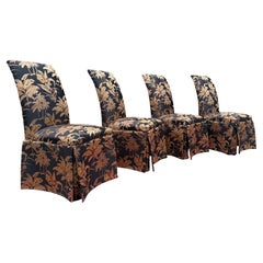 Sedie da pranzo Palm Beach Chic Chinoiserie Parsons, set di 4, anni '70