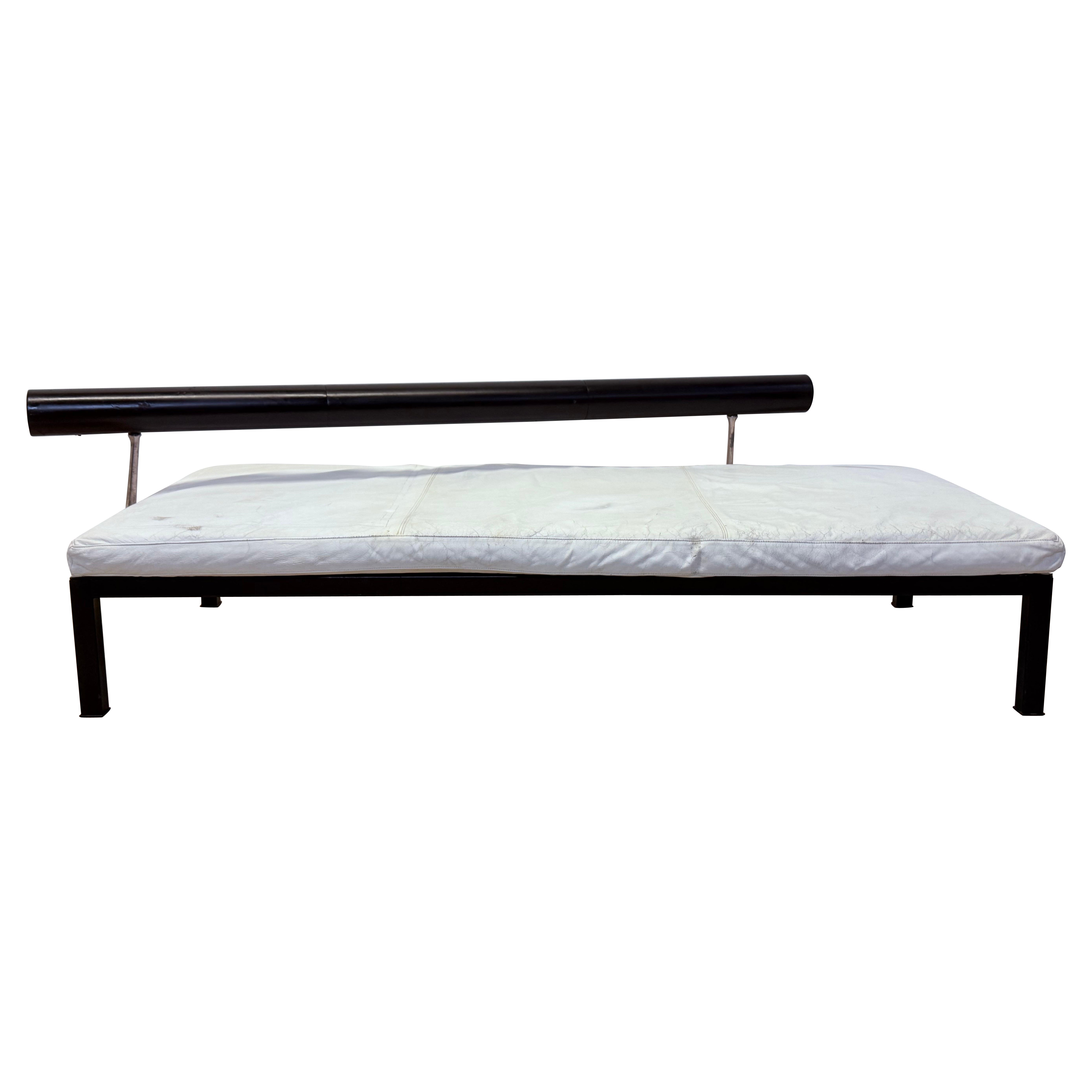 Antonio Citterio Sity Leather and Steel Sofa Daybed for B&B Italia, 1980s