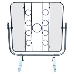 Bauhaus Chrome & Glass Gyroscopic Fireplace Screen