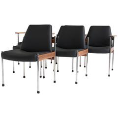 Set of Six Teak and Leather Dining/Conference Chairs by Sven Ivar Dysthe