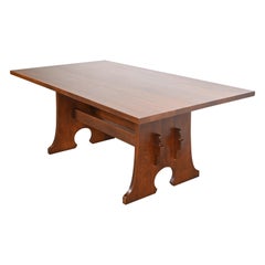 Tavolo da pranzo a cavalletto Stickley Mission Arts & Crafts in Oak