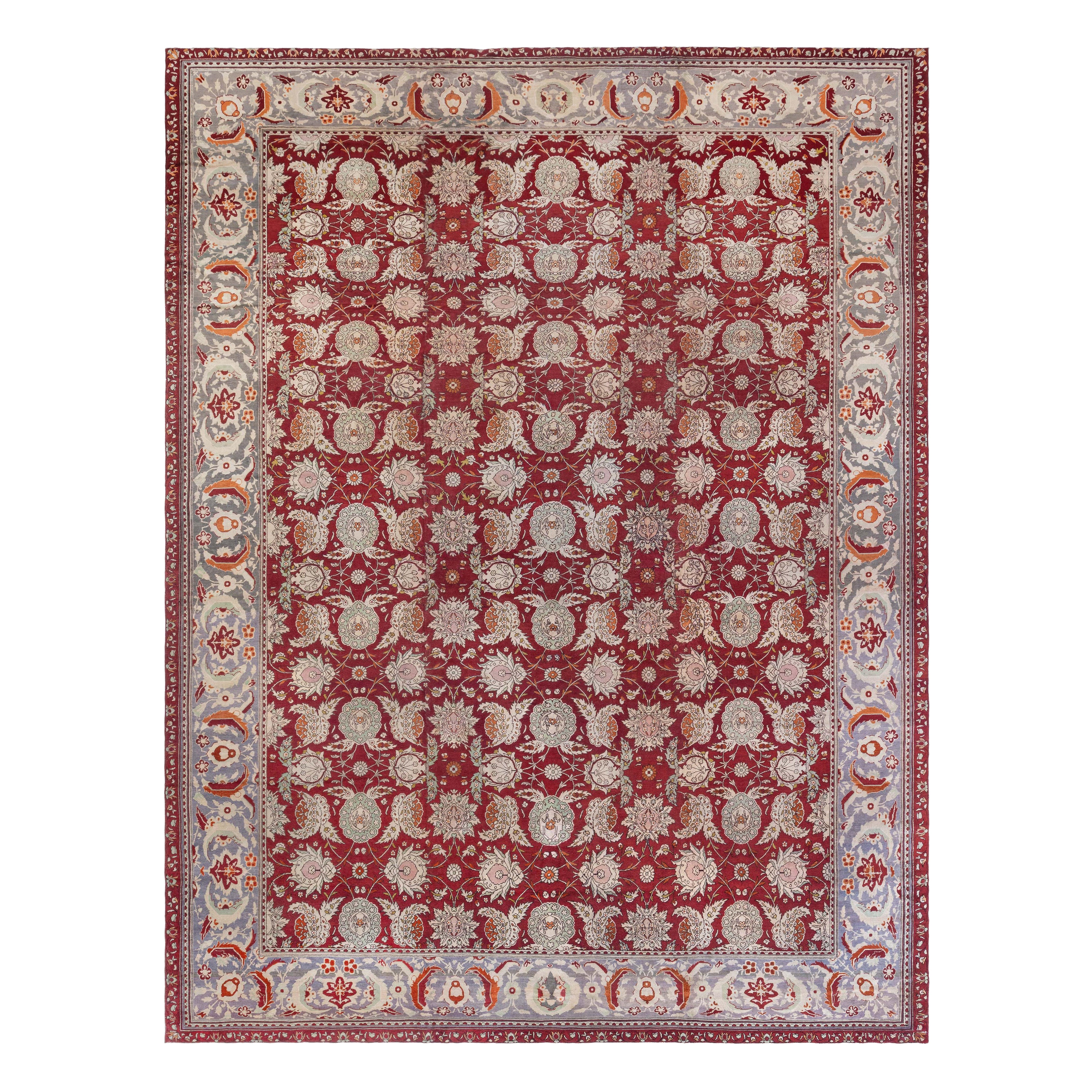 Doris Leslie Blau 19th Century Bold Turkish Hereke Wool Carpet